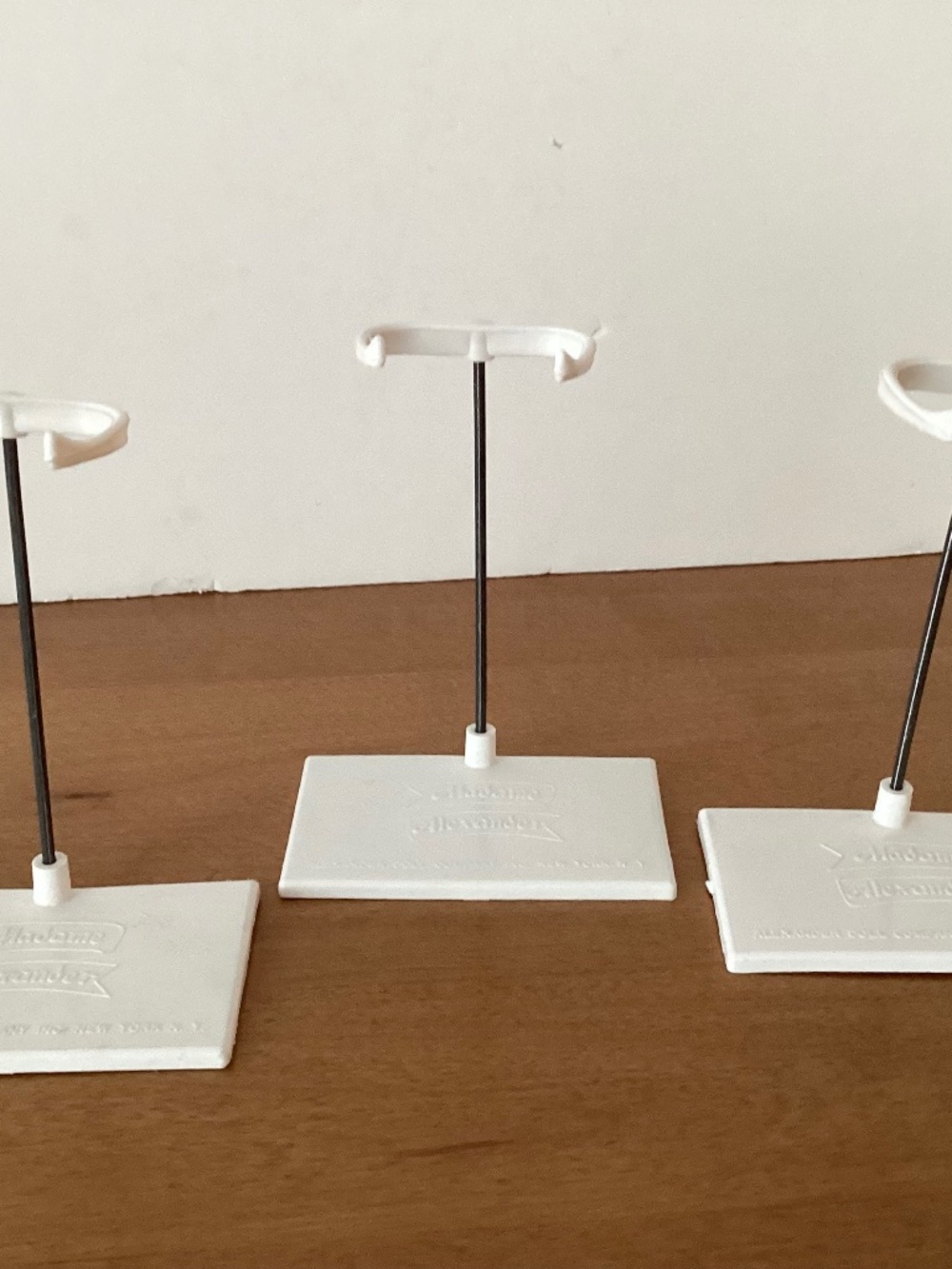 Vintage Lot of 3 Plastic.Madame Alexander Doll Stands for 8” Wendy 1950’s